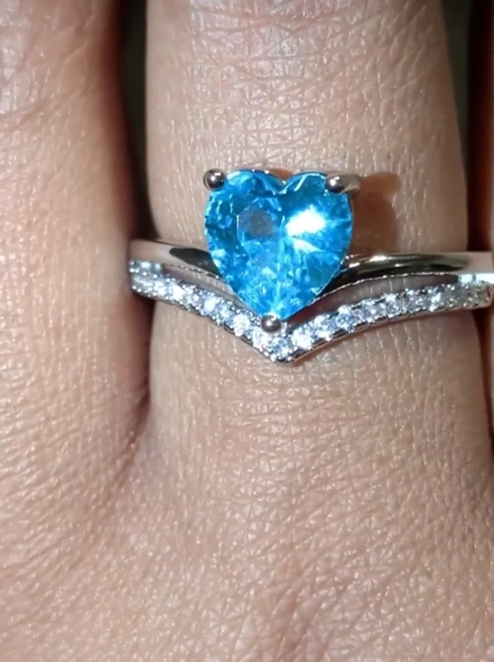 Lab-Created Blue Topaz 3ct Heart Cut Women's Engagement Ring White Gold Plated